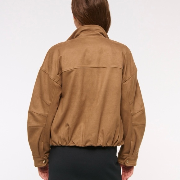 Abercrombie & Fitch Women’s Vegan Suede Bubble Bomber Jacket - Picture 2 of 10